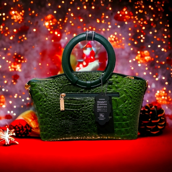 Gorgeous Exotic Green Luxury Designer Lady Parian Handbag - Picture 2 of 4